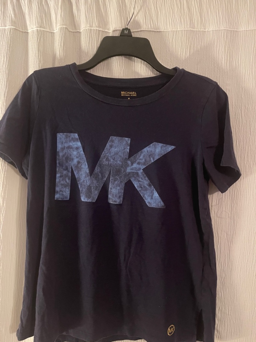 Michael Kors Kids Navy Tee with Light Blue MK Logo
